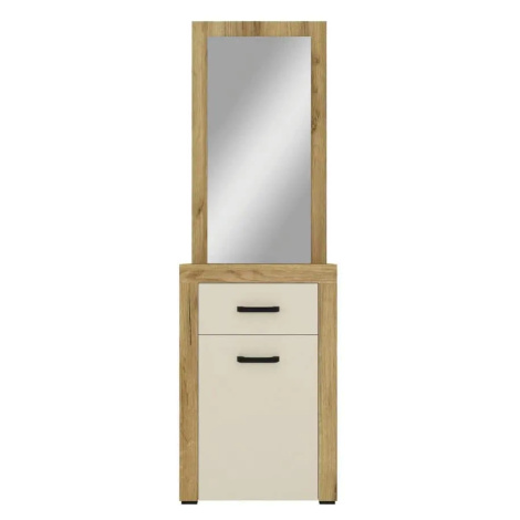 Casarredo Skříňka se zrcadlem DENVER dub kraft zlatý/vanilka