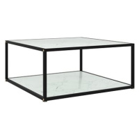 SHUMEE Konferenční stolek bílý 80 × 80 × 35 cm tvrzené sklo, 322894