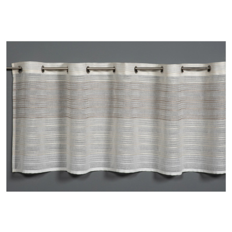 Sehlbach Vitrážová záclona s otvory, tkané pruhy, béžová, 140 x 45 cm