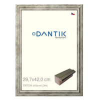 DANTIK rámeček 29,7 × 42, TRITON stříbrný plexi čiré