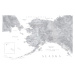 Mapa Detailed map of Alaska in grayscale watercolor, Blursbyai, 40 × 26.7 cm