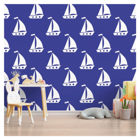 Tapeta Bílé lodě - 336x220 cm