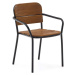 Černo-hnědá dřevěno-kovová zahradní židle Algueret – Kave Home