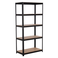 Kovový regál BestBerg BBMS-10B / 90 x 180 x 40 cm / 5 polic / černá/hnědá Varianta: ivi0