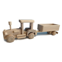 Gaboni 92249 Dřevěný traktor s valníkem, 42 x 8 x 13 cm
