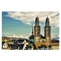 Fotografie Switzerland, Zurich, View of Great Minster, SilvanBachmann, 40 × 26.7 cm