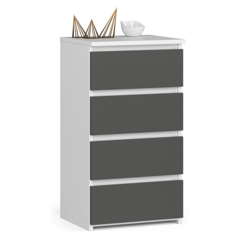 Komoda CL4 - bílá/šedá Akord