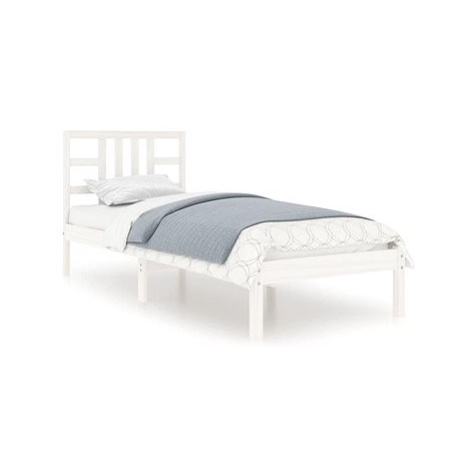Rám postele bílý masivní dřevo 90 × 200 cm, 3105391 SHUMEE