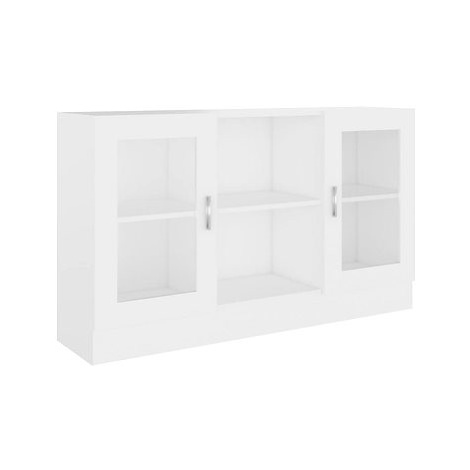 Prosklená skříň bílá 120 × 30,5 × 70 cm dřevotříska SHUMEE