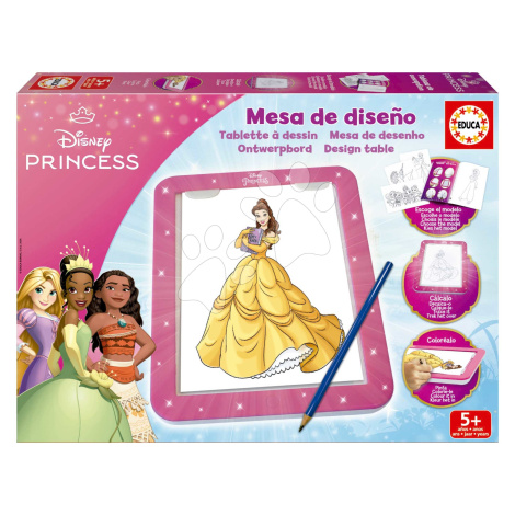 Kreativní tvoření s tabletem Light Table Disney Princess Educa Nakresli a vybarvi si princeznu o