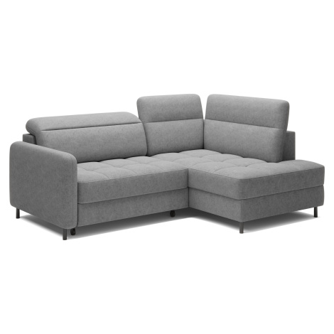 Rohová sedačka Barea pravá s pohyblivými opěrkami hlavy a kovovými nožkami - ELTAP