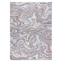 Dywany Łuszczów Kusový koberec Sion Sisal Waves 2836 ecru/blue/pink – na ven i na doma - 140x190