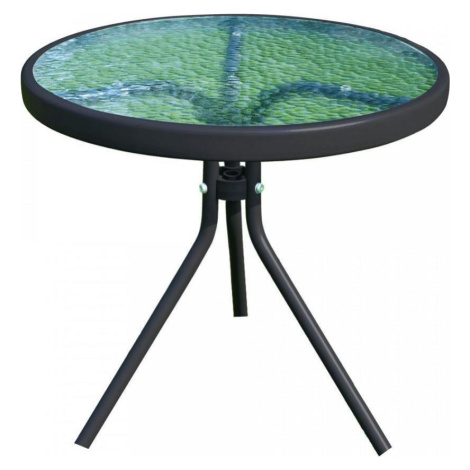 Tempo Kondela Zahradní konferenční stolek HABIR - ocel / tvrzené sklo + kupón KONDELA10 na okamž