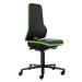 bimos Průmyslová otočná židle NEON ESD, kolečka, synchronní mechanika, koženka, zelený flexibiln