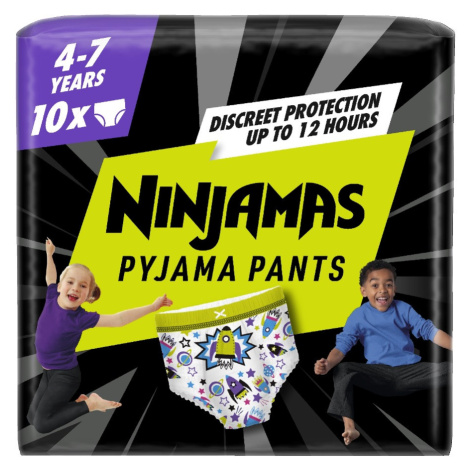 Ninjamas Pyjama Pants kosmické lodě 4–7 let pyžamové kalhotky 10 ks