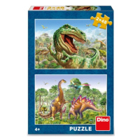 Puzzle Souboj dinosaurů 2x48 dílků