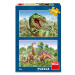 Puzzle Souboj dinosaurů 2x48 dílků