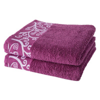 Sada 2 ks froté ručníků VENEZIA fialová 50 x 100 cm