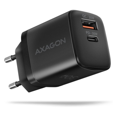 AXAGON síťová nabíječka ACU-PQ30, USB-A, USB-C, PD, QC4+, 30W, černá - ACU-PQ30