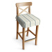 Dekoria Sedák na židli IKEA Ingolf - barová, režný podklad, světle modré pásky, barová židle Ing