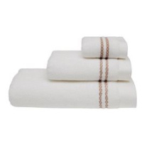 Soft Cotton Malý ručník Chaine 30 × 50 cm, bílá - béžová výšivka