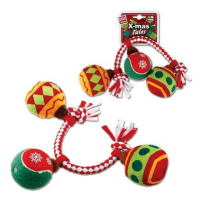 GiGwi Vánoční lano s míčky 32 cm