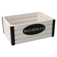 Dřevěná bedýnka s kovovými hranami nature wood 31 x 21 x 13 cm