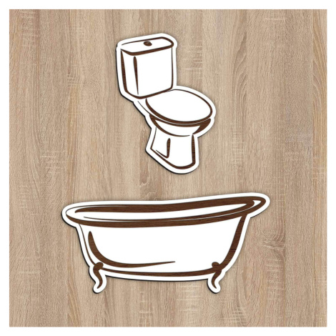 Dřevěné označení dveří WC + Koupelna DUBLEZ