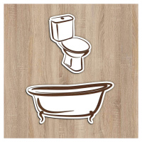 Dřevěné označení dveří WC + Koupelna