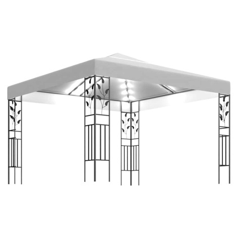 vidaXL Altán se světelnými LED řetězy 3 x 3 m bílý