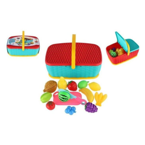 Piknikový košík - ovoce/ zelenina krájecí 15 ks, mix barev Teddies