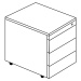 mauser Zásuvkový kontejner s koly, v x h 570 x 600 mm, ocelová deska, 3 zásuvky, čistá bílá / ru