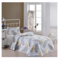 Set přehozu přes postel a povlaku na polštář s příměsí bavlny Eponj Home Altin Yaprak Grey, 160 