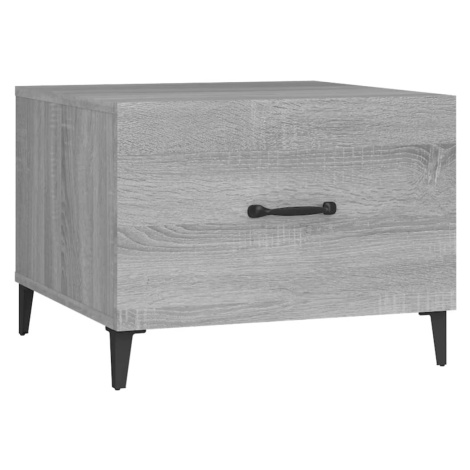 vidaXL Konferenční stolek s kovovými nohami šedý sonoma 50x50x40 cm