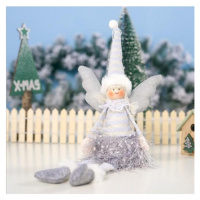 Šedý vánoční anděl s visícími nohama