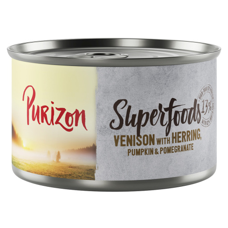 Purizon Superfoods 12 x 140 g - zvěřina se sleděm, dýní a granátovým jablkem