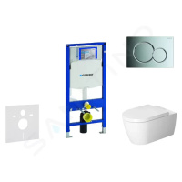 GEBERIT Duofix Modul pro závěsné WC s tlačítkem Sigma01, lesklý chrom + Duravit ME by Starck WC 