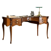 Estila Rustikální luxusní psací stůl Pasiones z masivního dřeva a vyřezávanými nožičkami s pěti 