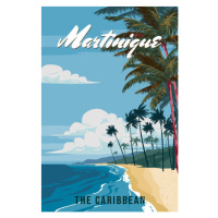 Ilustrace Travel poster Martinique tropical island resort, VectorUp, 26.7 × 40 cm