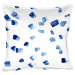 Modro-bílý sametový polštář Velvet Atelier Mallorca, 45 x 45 cm