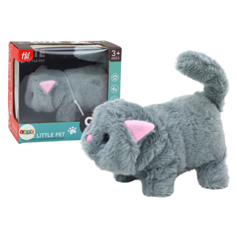 mamido Interaktivní plyšová kočička - chodící a mňoukající šedá