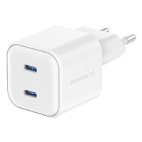 Swissten síťový adaptér GaN 2x USB-C 20W Power Delivery bílý