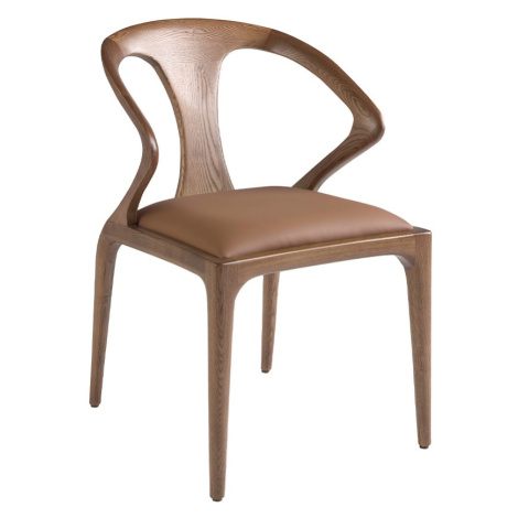 Estila Luxusní designová jídelní židle Vita Naturale ze dřeva a ekokůže