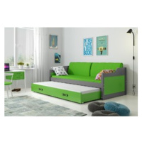 Dětská postel nebo gauč s výsuvnou postelí DAVID 200x90 cm Zelená Šedá