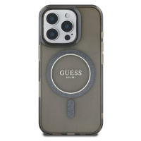 Zadní kryt Guess IML Glitter Ring MagSafe pro Apple iPhone 16 Pro, černá