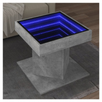 vidaXL Konferenční stolek s LED betonově šedý 50 x 50 x 45 cm kompozit