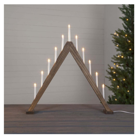 Hnědý vánoční LED svícen Star Trading Trill, výška 79 cm