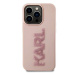 Karl Lagerfeld 3D Rubber Glitter Logo Karl Zadní Kryt pro iPhone 15 Pro Max Pink