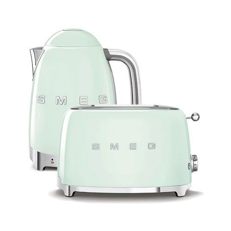 SMEG 50's Retro Style Konvice 1,7l LED pastelově zelená + topinkovač 2x2 pastelově zelený 950W