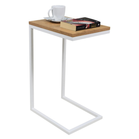 ArtAdrk Příruční stolek SPARK | bílé nohy Barva: Dub artisan